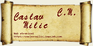 Časlav Milić vizit kartica
